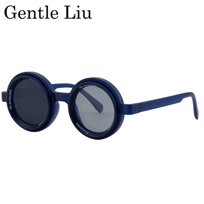 Polarized ND9 Adjustable Dimming Sunglasses Men 2026 Trendy Punk Round Sun Glasses UV400 Outdoor Shades Fishing Filter Eyewear