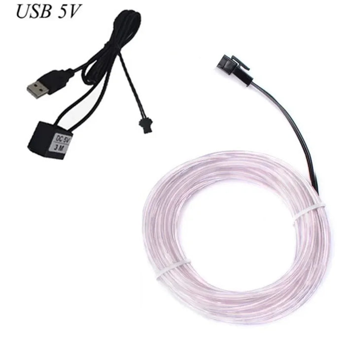 Flexible Neon Light Glow EL Wire Rope Cable LED Lights For Christmas Dance Rave Decoration DIY Shoes Clothing USB LED Strip Lamp