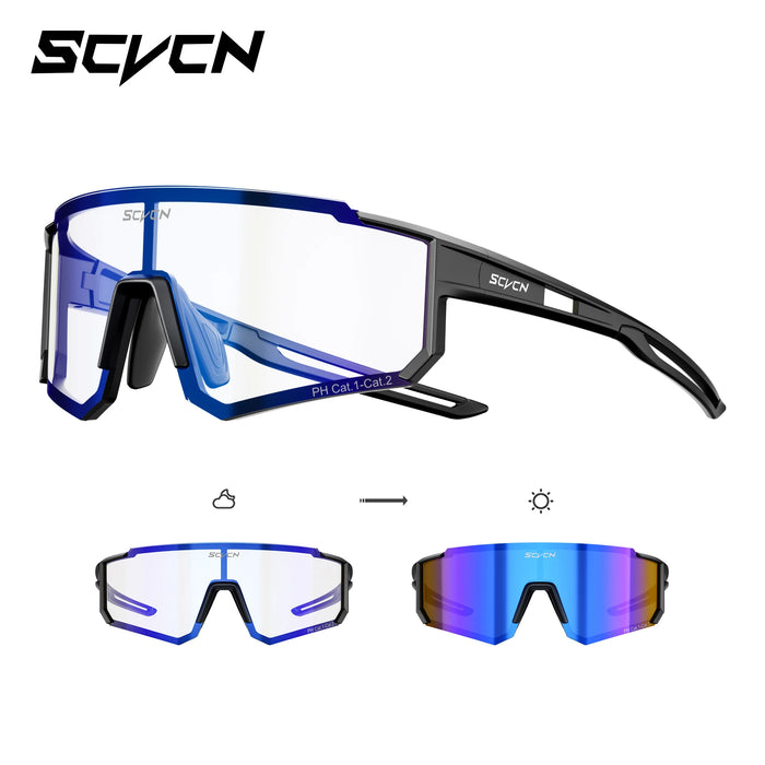 SCVCN Hot Outdoor Photochromic Sunglasses Sports Bike Cycling Glasses Man Women MTB Driving Bicycle Hiking Eyewear UV400 Goggles