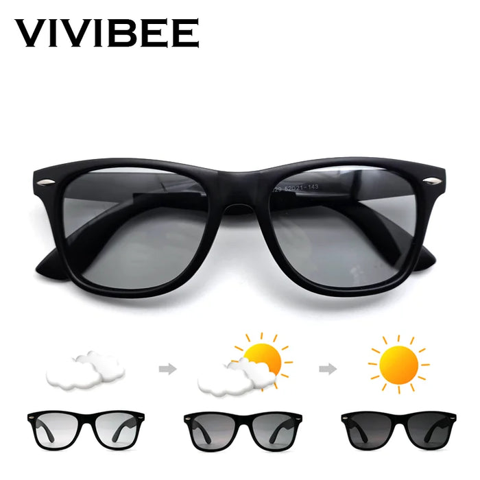VIVIBEE Classic Deisign Square Polarized Men Driving Sunglasses Photochromic Polar Sun Glasses 2026 Trending High Quality Shades