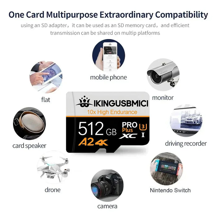 Original Memory Card 512GB 256GB 128GB 64GB 32GB TF Micro TF Class A1-10 UHS-1 Flash Memory Microsd