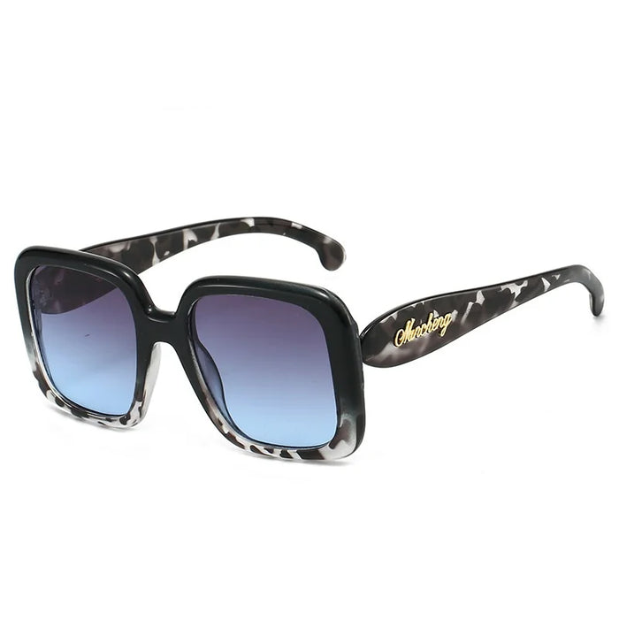 Gafas de sol cuadradas de mujer Y2K con montura de carey degradado estilo retro, diseño de personalidad de marca, modernas, combinan con todo, para hombre, con protección UV400