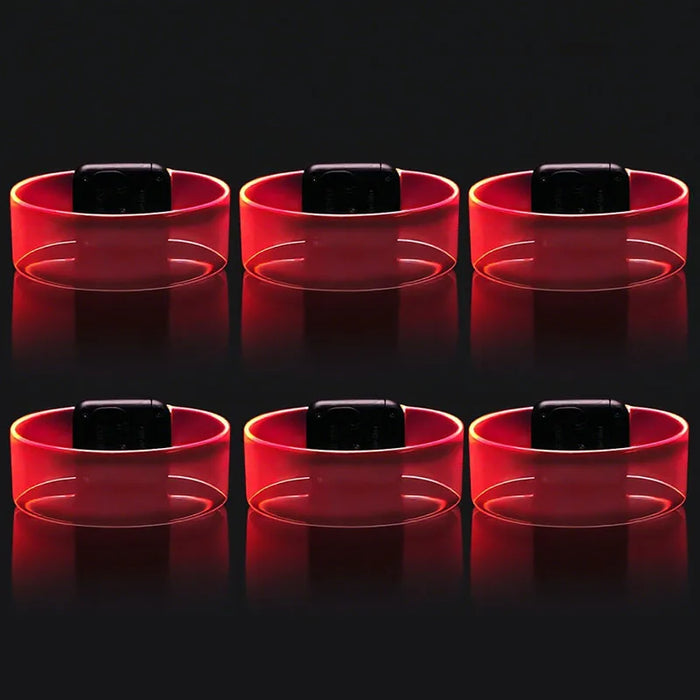 6-60Pcs LED Bracelets for Party Glow in The Dark Flashing Wristband 3 Modes Adjustable Light Up Armband for Wedding Party Favors