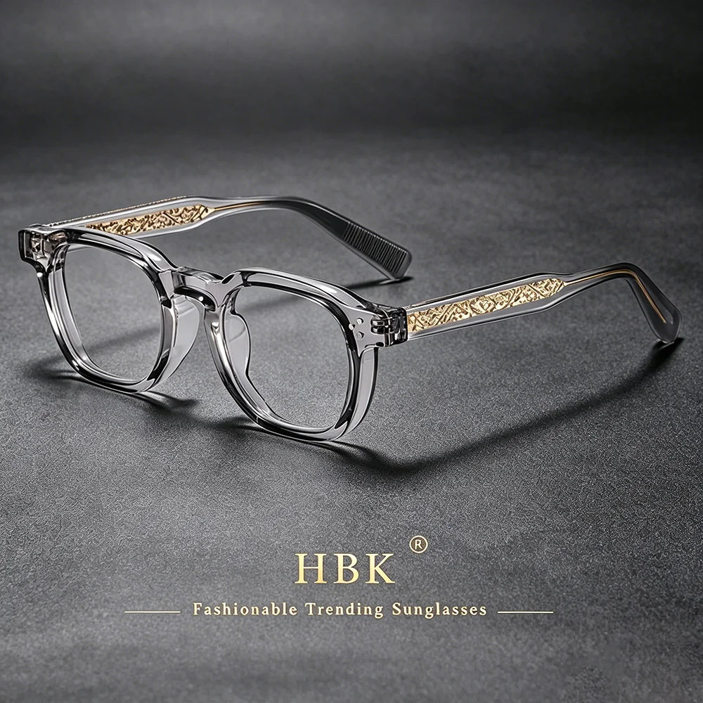 HBK  Square Flat Light Glasses for Men Women Retro TR Frame Eyeglass High-Quality Eyewear Minimalist Match Ideal Gifts