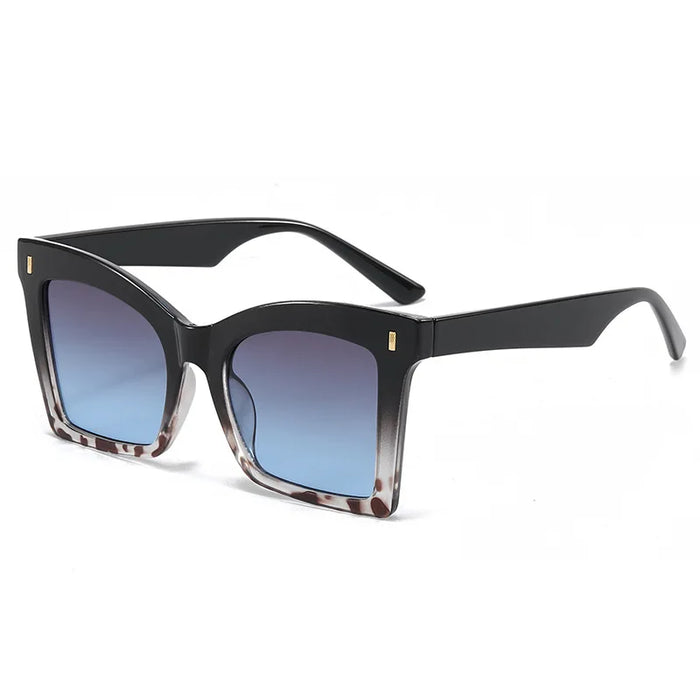 Ins Popular Square Sunglasses Women Men Vintage Rivets Punk Female GREEN Shades UV400 Fashion Male Sun Glasses