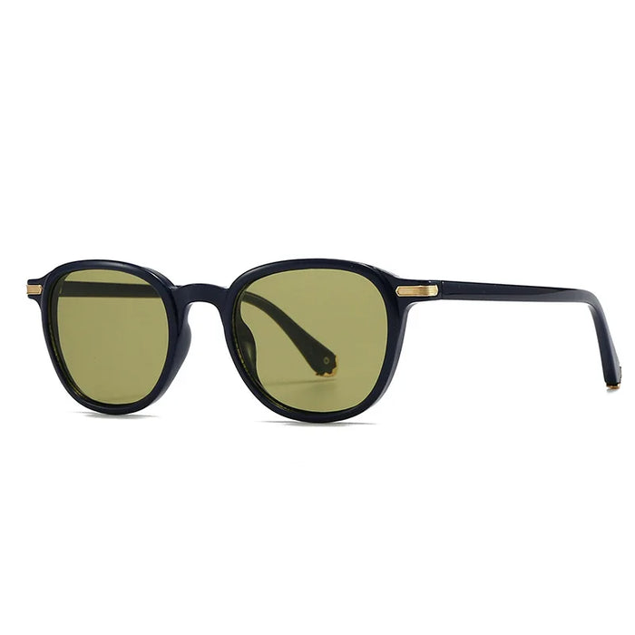 New Retro Tortoise Shell Round Women Sunglasses Y2K Brand Contrast Color Design Casual Punk Style Men Sun Glasses UV400
