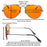 SHINU Gafas con lentes de bloqueo de luz azul para hombre, lentes naranjas, filtro de luz azul, mejor sueño y descanso, montura de metal