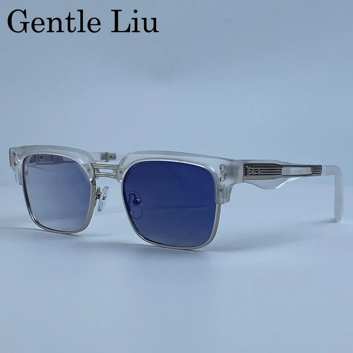 Retro Photochromic Classic Square Punk Sunglasses Men Metal Frame Driving Sun Glasses Male Vintage Luxury Brand Eyewear Shades