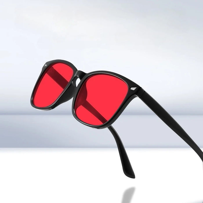 Classic Red Lens Blue Light Blocking Glasses Square Men Better Sleep Anti Bluelight Filter Orange Women UV400 Eyeglasses