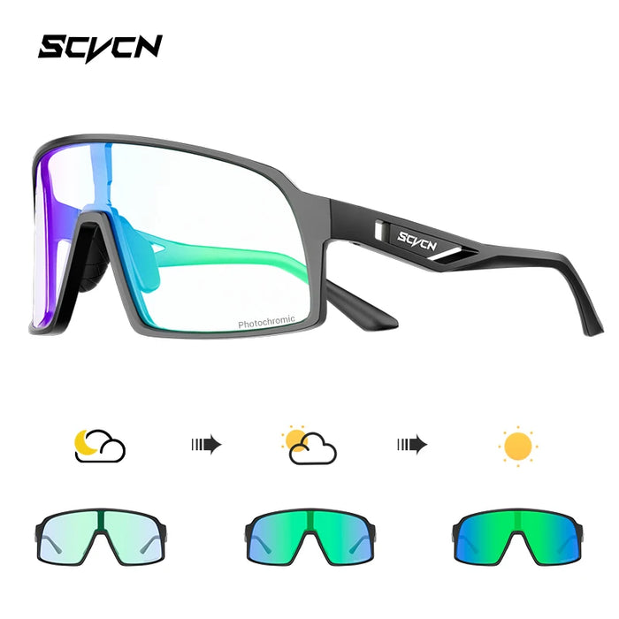 SCVCN Photochromic Cycling Glasses Men Women Running Sunglasses Outdoor Sports Motorcycle Bike Riding Eyewear Driving Fishing