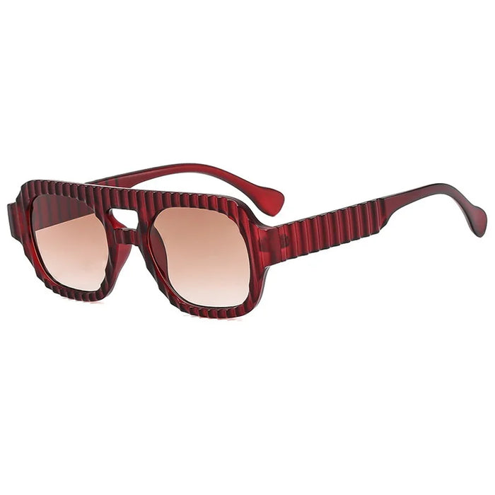 Nuevas Gafas de Sol Cuadradas de Doble Puente Retro para Mujer Diseño de Tonos Degradados Gafas de Sol de Alta Calidad para Hombre Protección UV400