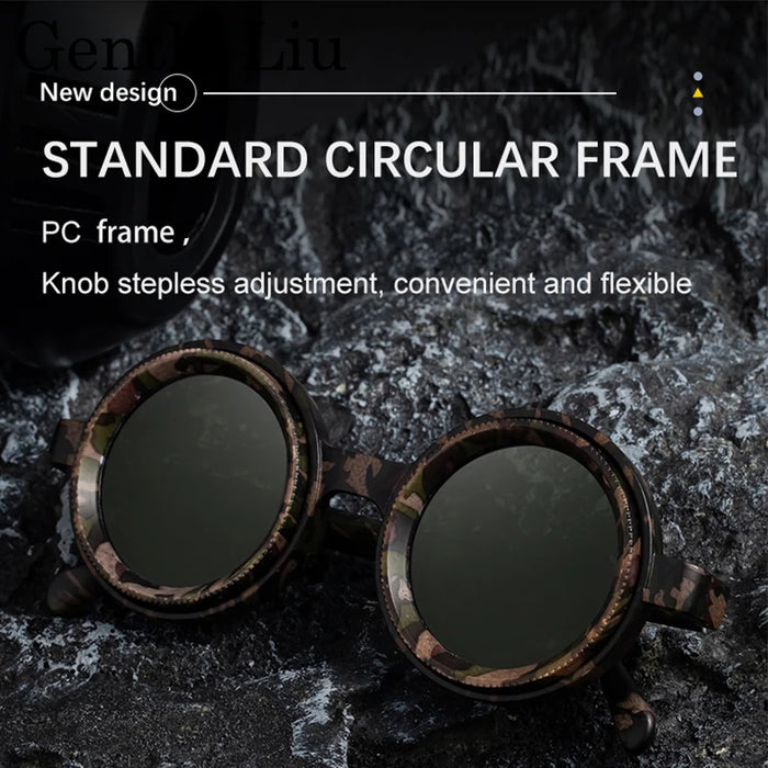 ND9 Gafas de sol polarizadas redondas con atenuación ajustable para hombre 2026, de marca de lujo, estilo punk, para pesca, gafas de sol para exteriores, protección UV400