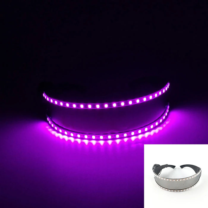Nuevas gafas estilo Cyberpunk geniales, decoración de fiesta luminosa, gafas de sol LED que brillan, para fiestas en bares, raves y bailes