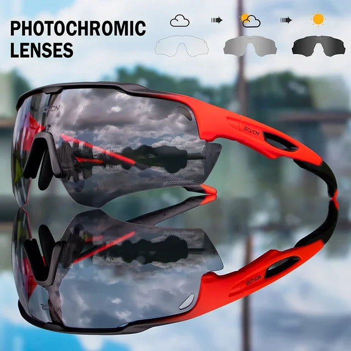 SCVCN Outdoor Bicycle Photochromic Glasses Men Cycling Glasses Polarized Cycle Sunglasses MTB UV400 Goggles Woman Bike Eyewear