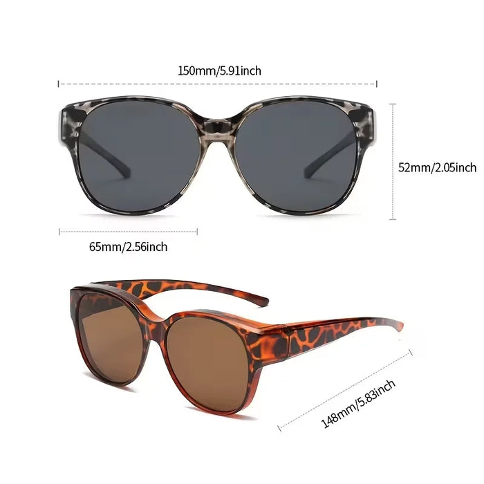 Lot de 2 lunettes à grande monture tendance, convenant aux hommes et aux femmes pour la décoration extérieure