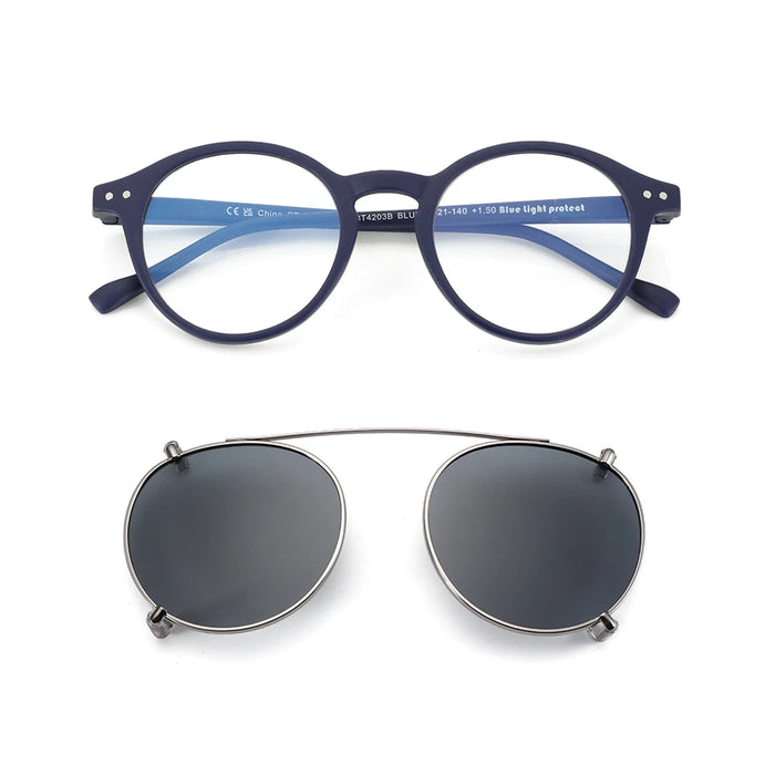 ZENOTTIC 2026 Fashion/Retro Clip On Sunglasses (Anti Blue Light Glasses+Polarized Clip)  for Men Women