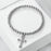 5mm Copper Beaded Bracelets With Alloy Cross Pendant Bangles Fashion Women Elastic Rope Wristbands Men Energy Yoga Jewelry Gifts