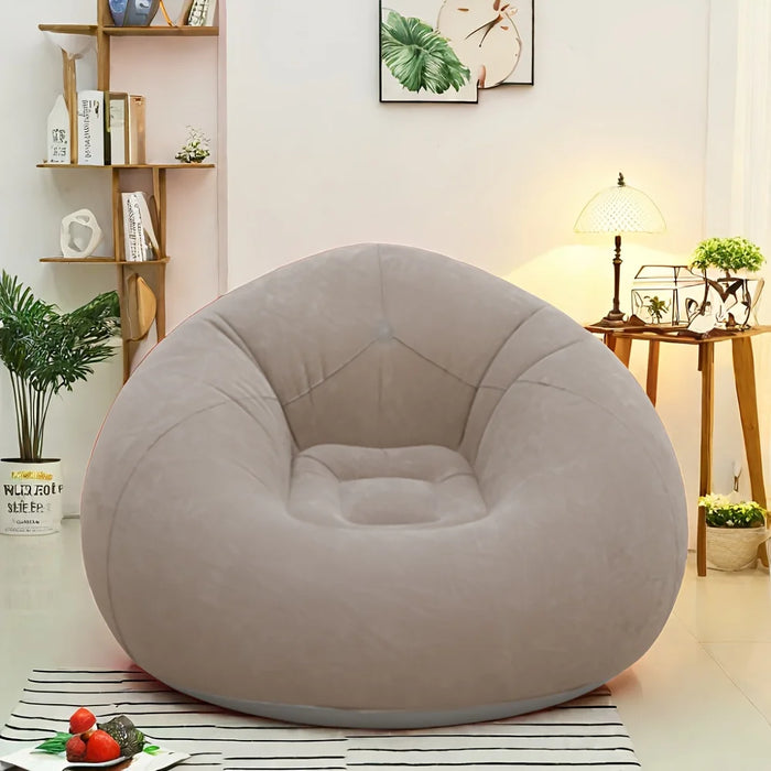 Sillón inflable portátil Lazy Chair, sofá individual plegable para jardín al aire libre, forro polar suave, sin montaje para uso en interiores y exteriores