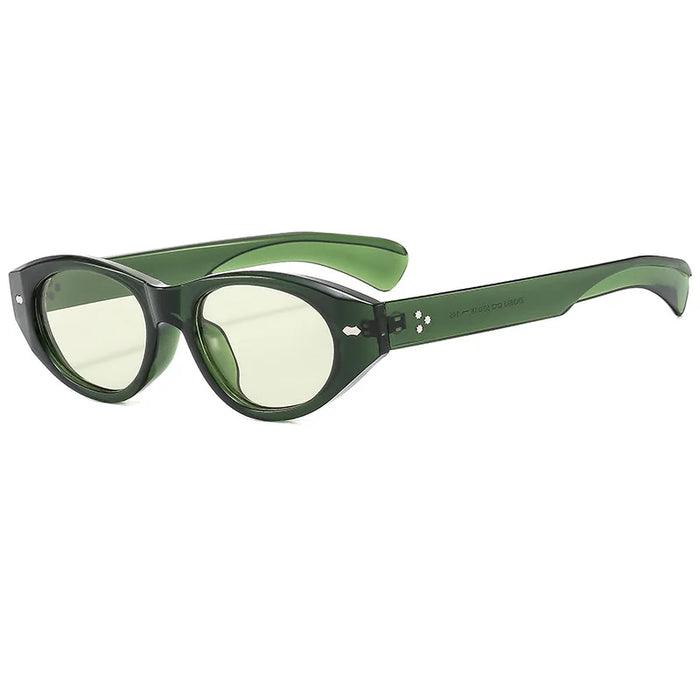 Retro Small Oval Sunglasses Women Men Rivets Shades Fashion Eyewear Luxury Sun Glasses UV400 Brand Oculus Female Gafas