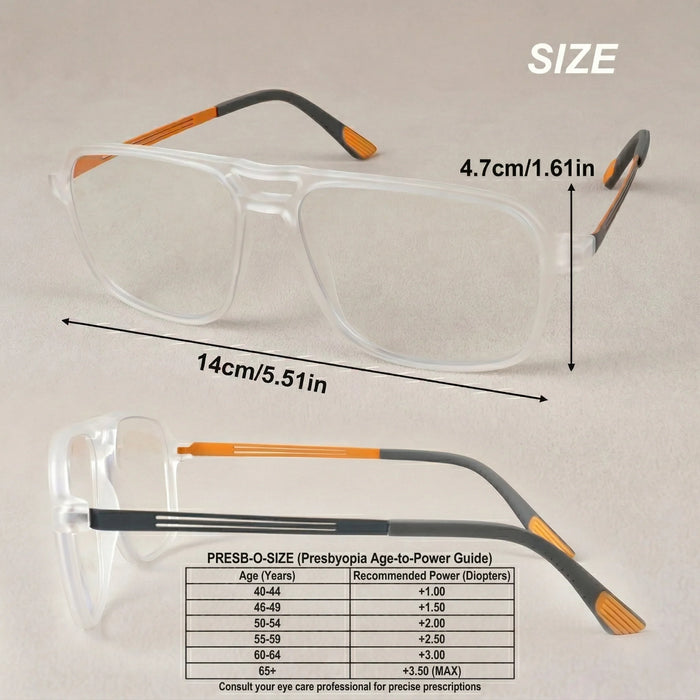 Men Women Square Reading Glasses Ultralight Classic Large Frames Luxury Designer Brand Eyewear Comfortable Wear Stylish Glasses