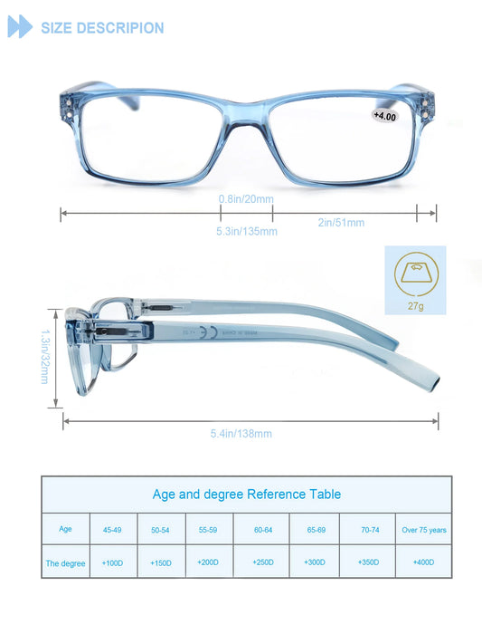 Gafas de Lectura para Hombre y Mujer, Diseño Cuadrado, Montura de Alta Calidad, Lentes de Lectura con Bisagra de Resorte, Gafas de Sol de Lectura +1.0~+4.0