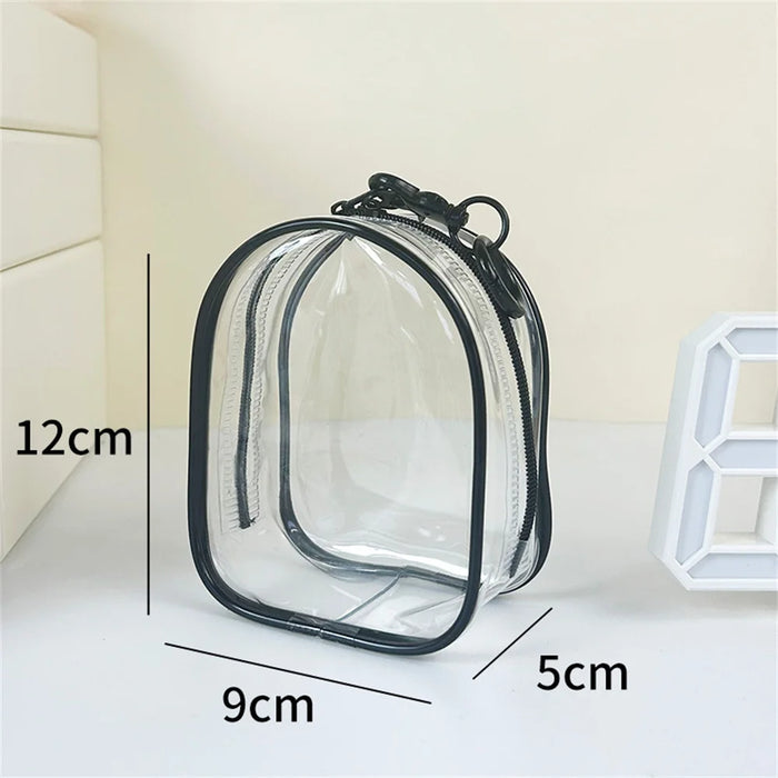 Bolsa de almacenamiento para muñecas en pareja, de PVC transparente con cremallera, organizador a prueba de polvo para muñecas de peluche, estuche de exhibición, mochila exterior, bolsa colgante