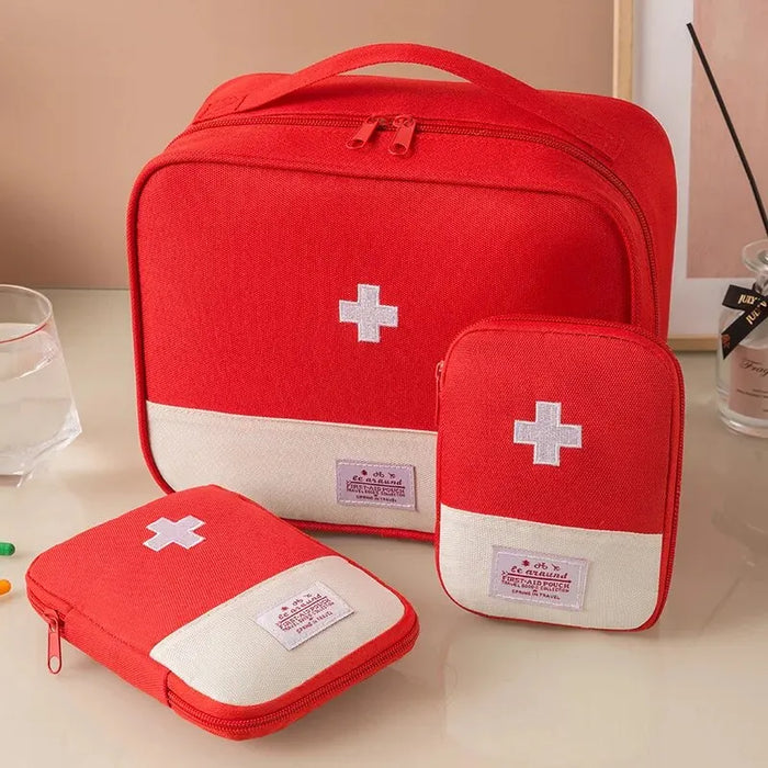 3 piezas/set bolsa de almacenamiento médico portátil, organizador de botiquín de primeros auxilios para camping, estuche de pastillas para viajes al aire libre y hogar