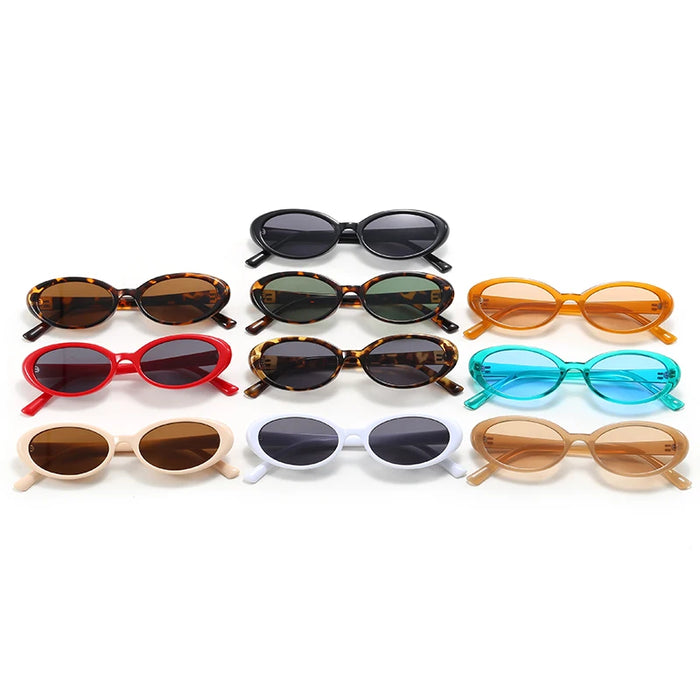 Fashion Small Oval Sunglasses Women Men Rivets Shades  Retro Eyewear Luxury Sun Glasses UV400 Brand Oculus Female Gafas