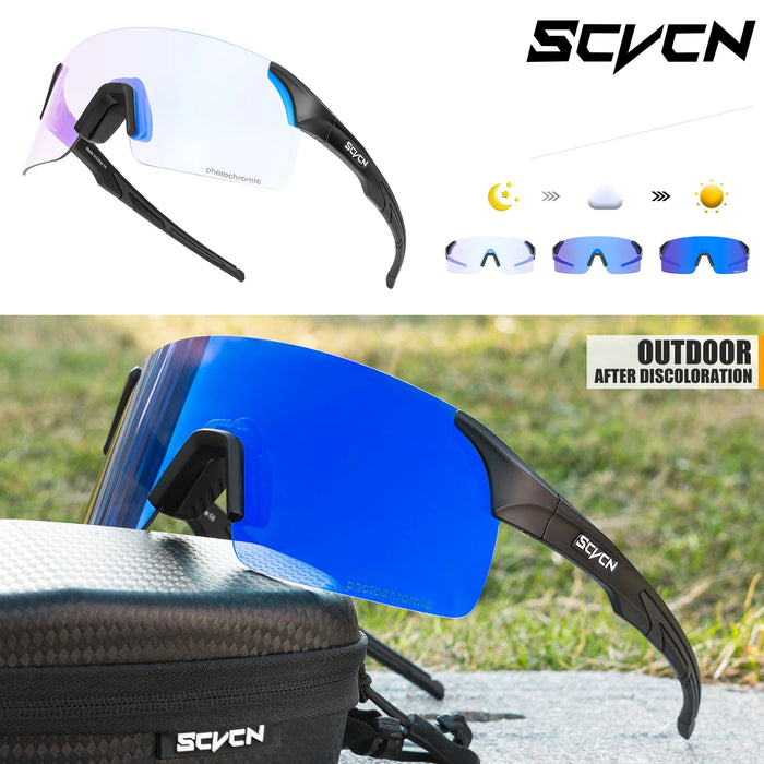 SCVCN New Photochromic Sunglasses Man MTB Climbing Glasses Outdoor Sports Bike Cycling Glasses Women Driving Bicycle Goggles