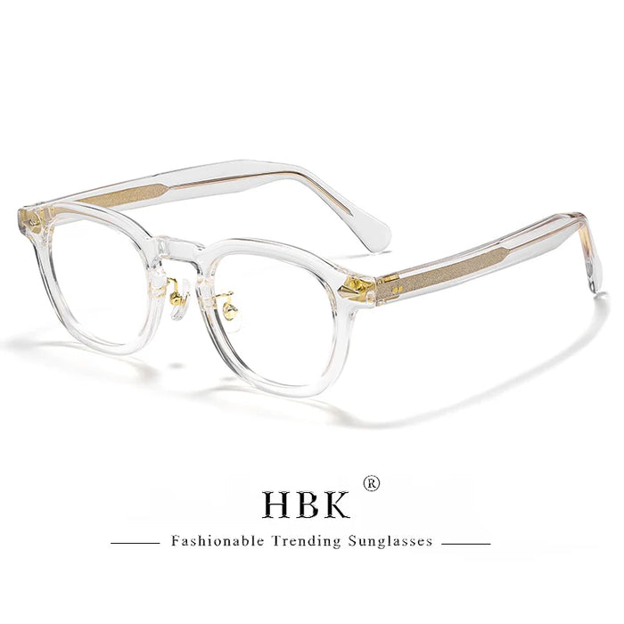 HBK Retro Men's Eyeglass Frames Luxury Anti BlueLight Lenses TR-90 Frame Glasses Women's Reading Computer Eyewear