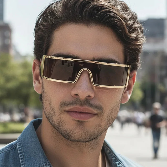 High-end Cyberpunk Style Men's Glasses, Fashionable Design with Future Tech Narrow Frames, Suitable for Parties and Gift-Giving