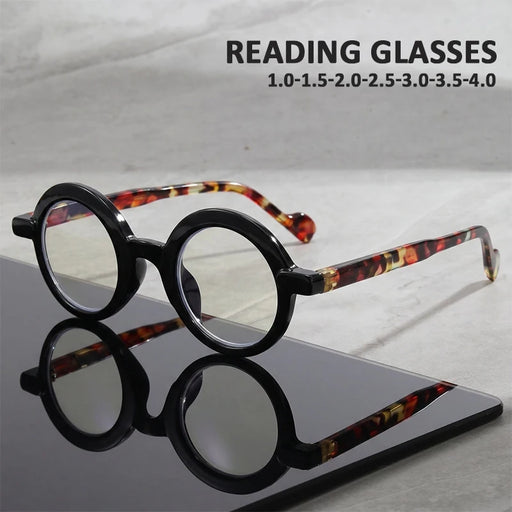 Lunettes rétro à monture ronde écaille de tortue, unisexe, pour la lecture, l'utilisation du téléphone et les trajets quotidiens