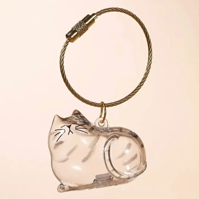 Transparent Dog Fur Storage Pendant Handmade Design DIY Backpack Accessories Portable Souvenirs Keychain Fur Storage Capsule