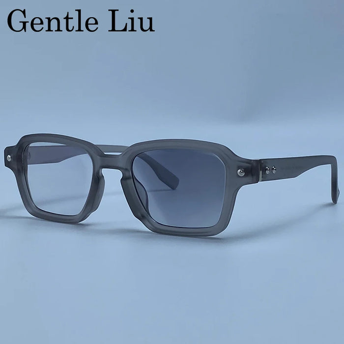 Photochromic Square Punk Sunglasses Men 2026 Luxury Brand Designer Rivet Sun Glasses Vintage Shades Male Driving Fashion Eyewear