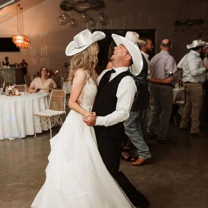8/10/16/20/40 Sombreros de vaquero iluminados Sombreros de boda iluminados Sombreros de vaquera occidentales LED para recepción de bodas, baile, despedida de soltero