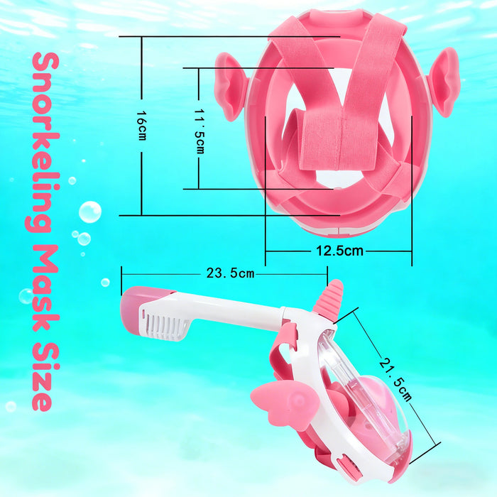Kids Unicorn Snorkel Mask Full Dry Anti Fog Waterproof With Advanced Respiratory System Diving Swim Equipment For Children