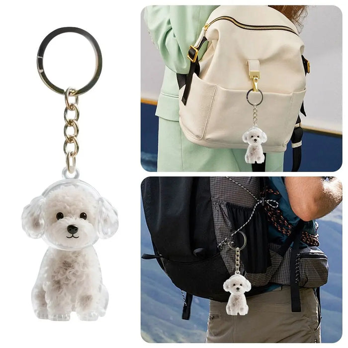 Transparent Dog Fur Storage Pendant Handmade Design DIY Backpack Accessories Portable Souvenirs Keychain Fur Storage Capsule