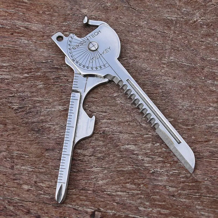 Llavero multiherramienta 8 en 1 para camping y supervivencia | Destornillador plegable, abridor de botellas | Alicates utilitarios compactos para exteriores con llave