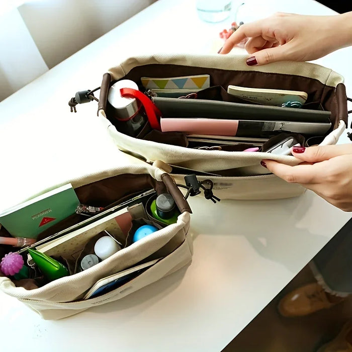 Sac de rangement en toile avec cordon de serrage, 1/2 pièces, organisateur multi-poches, léger, portable, pour voyage