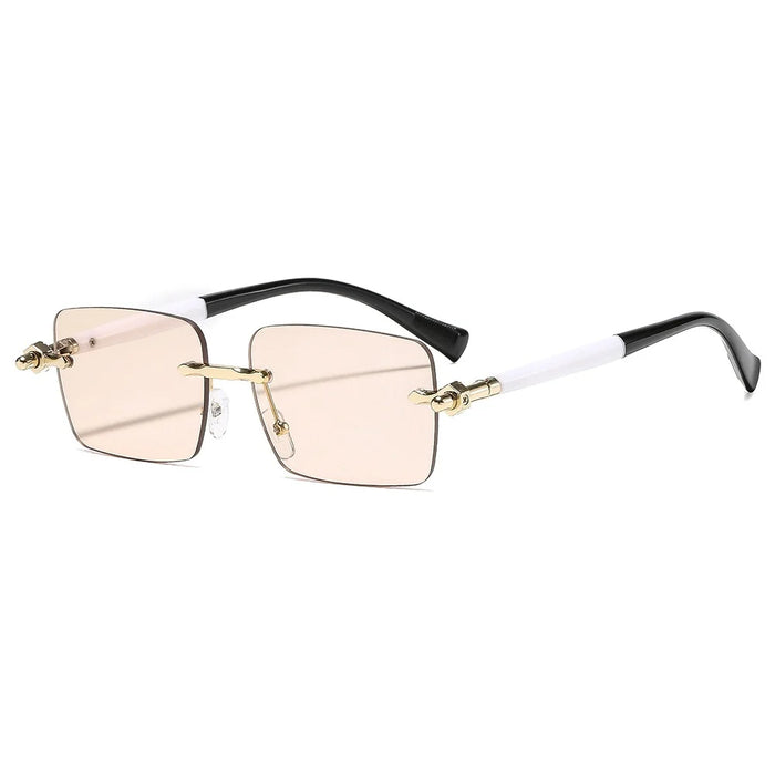 New Retro Rimless Sunglasses Women Fashion Square Sun Glasses Men Designer Man's Brand Shades Trendy UV400
