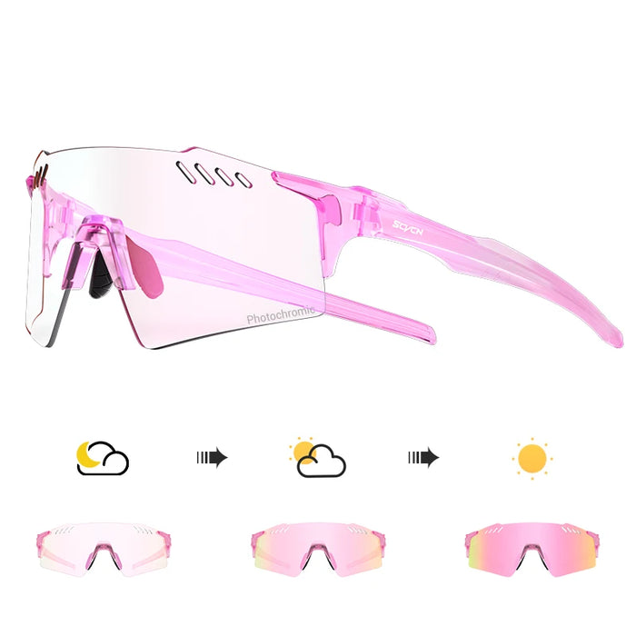 SCVCN Photochromic Cycling Sunglasses Men MTB Cycling Glasses Women Road Bike Glasses Outdoor Bicycle Sunglasses