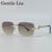 Rimless Square Sunglasses Men 2026 Luxury Brand Cut Edge Eyewear Trendy Leopard Head Sunglass For Male Punk Metal Frame Shades