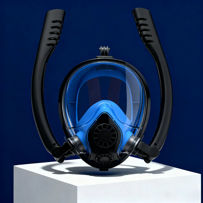 Adults Full Face Snorkel Mask Double Breathing Tube 180° Wide-Eye Panoramic Vision Advanced Anti-Fog Swim Leak-Proof Adventures