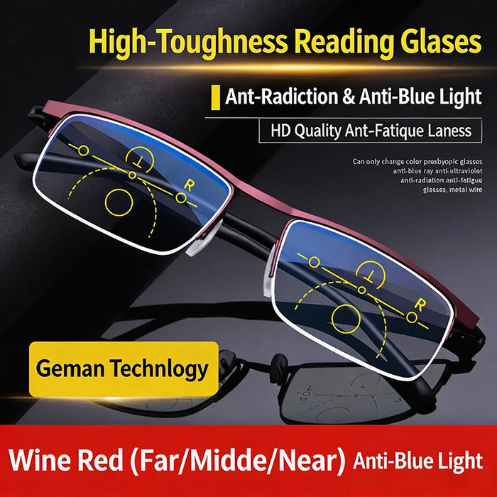 Gafas de lectura fotocromáticas de enfoque progresivo y multifocal, anti-luz azul, de doble enfoque para visión cercana y lejana, gafas para presbicia de enfoque variable
