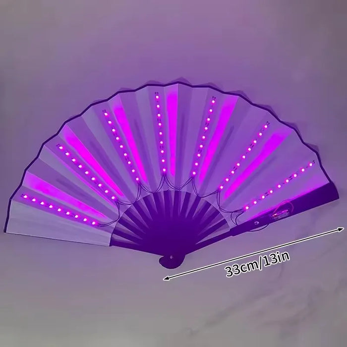 Glow Folding Led Fan Led Glasses Dancing Light Fan Night Show Halloween Christmas Rave Festival Accessories Glow Party Supplies