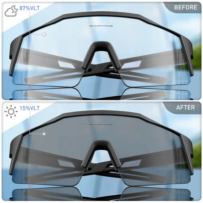 KAPVOE Photochromic Cycling Sunglasses Women Outdoor Sports Running UV400 Eyewear for Men Cycl Glasses Mountain Bicycle Goggles