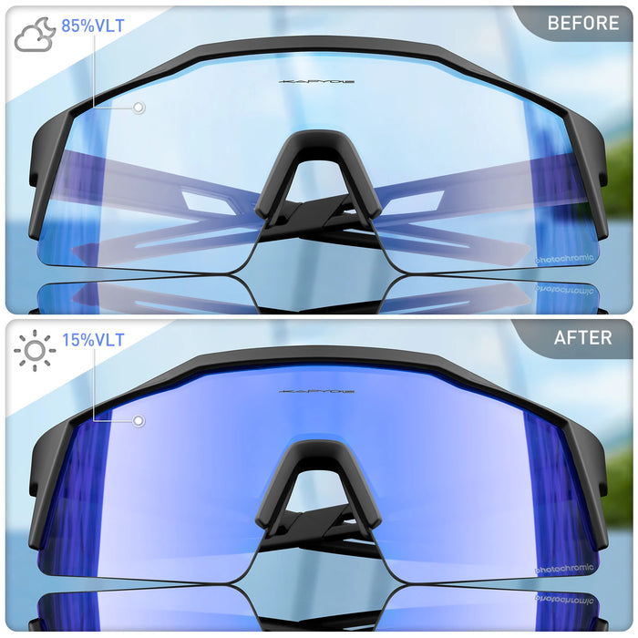 KAPVOE Photochromic Cycling Sunglasses Women Outdoor Sports Running UV400 Eyewear for Men Cycl Glasses Mountain Bicycle Goggles