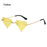 Triangle Diamond Shaped Sunglasses for Women Men Vintage Clear Ocean Gradient Glasses Rimless Polygon Sun Glasses