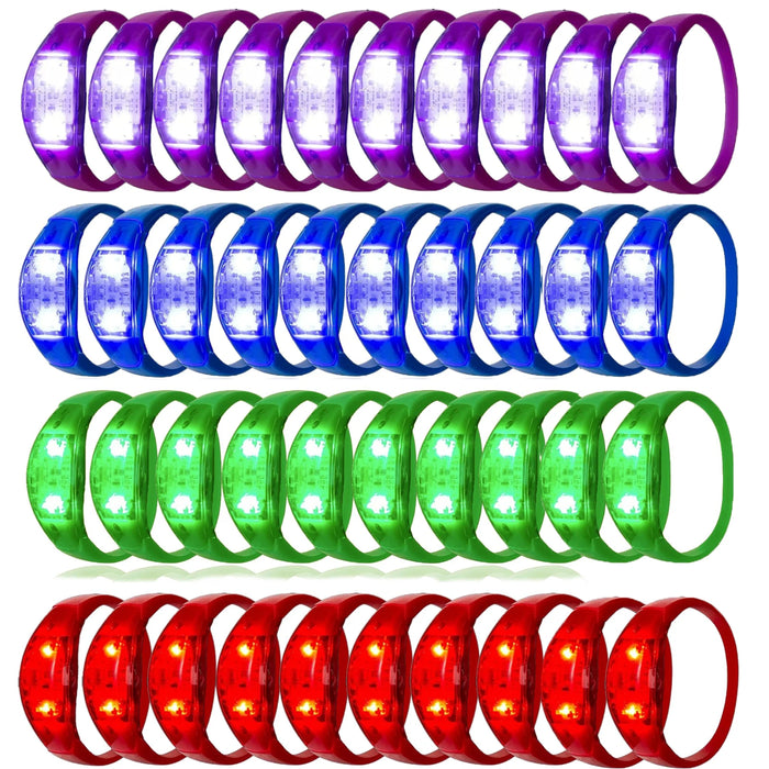 Pulseras LED que brillan de 10 a 300 piezas, pulsera luminosa que se ilumina con control de sonido para Nochevieja, conciertos con control de música