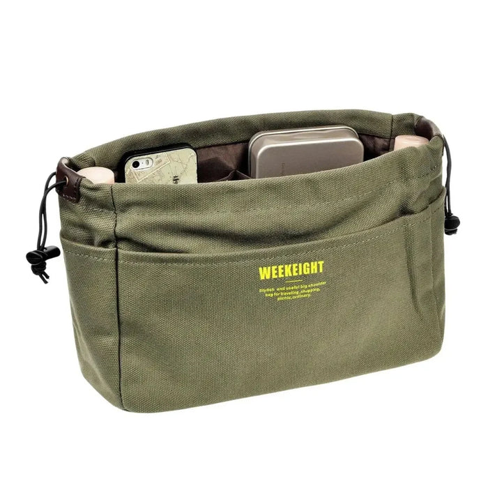 Sac de rangement en toile avec cordon de serrage, 1/2 pièces, organisateur multi-poches, léger, portable, pour voyage